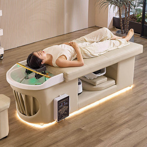 Mesa de Lavado de Cabello para Salón de Belleza con Masaje de Spa, Multicolor, Personalizable, con Ducha de Anillo y Fumigador, Juego de 3 Piezas - Product Image 1