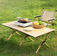 Table de camping pliante légère en acier au carbone moderne, hauteur réglable, mobilier d'extérieur, pique-nique 4 places, portable, vente en gros