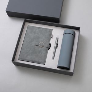 Ensemble cadeau de luxe en gros format A5 avec stylo et bouteille, articles promotionnels personnalisables pour entreprises, tasse promotionnelle, couverture rigide en tissu PP - Product Image 1