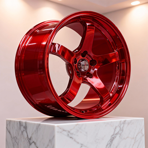 Jantes de course GT haute performance personnalisées pour Nissan GTR, 350Z, 370Z, Toyota Supra, GR86 et Honda Civic Type R (badge rouge) - Product Image 5