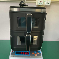 Friteuse à air 12L (6L+6L) avec écran tactile pliable, grand menu couleur, double friteuse électrique numérique à double zone