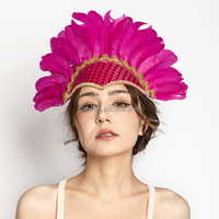 Accessoires de tête indiens pour mascarade, coiffes à plumes, bandeau à plumes arc-en-ciel pour Halloween, Carnaval, Fête de la fierté, pour adulte