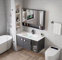 Meubles de salle de bain contemporains modernes, meuble-lavabo avec miroir, lavabo, solution de rangement de haute qualité, style nouveau et populaire