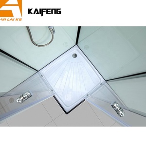 Cabine de <span class=keywords><strong>douche</strong></span> complète en verre à prix abordable avec cadre noir KF-314, porte coulissante, 4 côtés entièrement fermés, avec receveur - Product Image 6