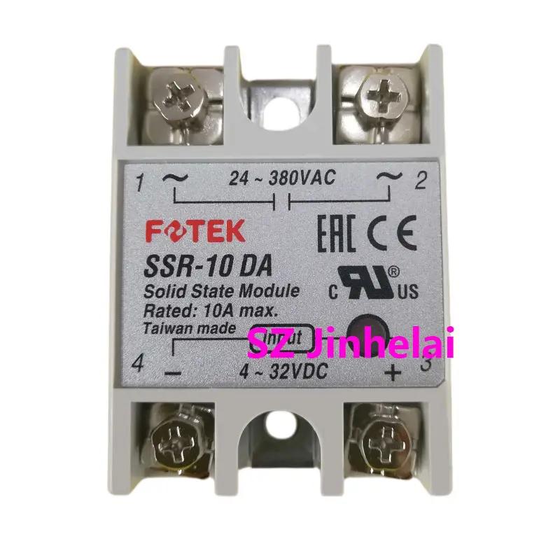 New and Original FOTEK SSR-10DA 50DA 75DA Single Phase Slim SSR Triac Solid State Relay DC To AC