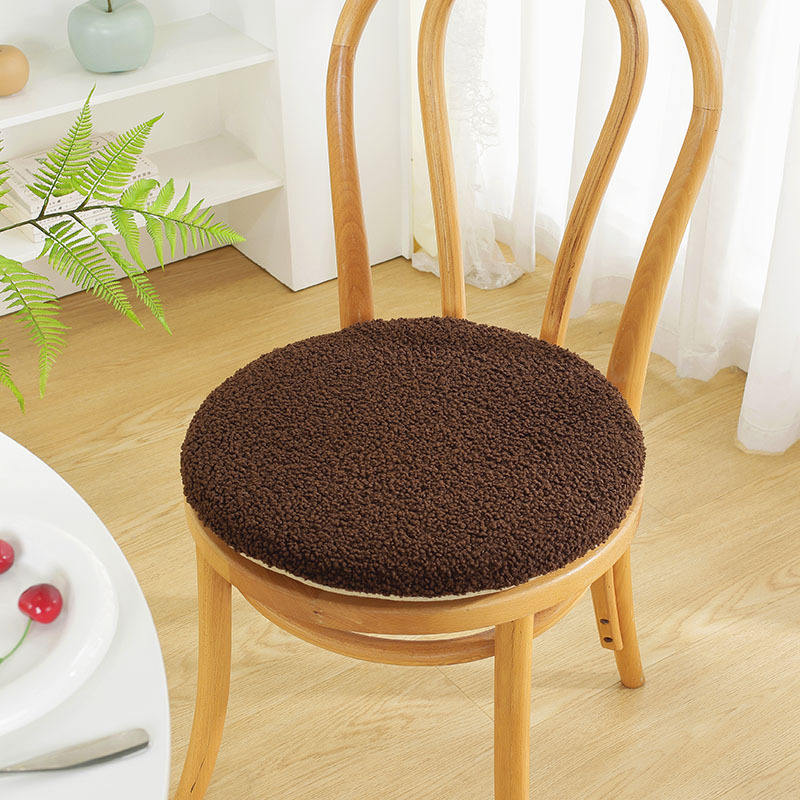 เบาะรองนั่งขนแกะทรงกลม - สีน้ำตาลเข้ม