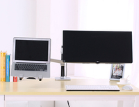 Support de moniteur d'ordinateur portable 17-32 pouces, mouvement complet, + Support d'ordinateur portable 10-17 pouces à ressort mécanique à double bras Max, chargement 10kg chacun