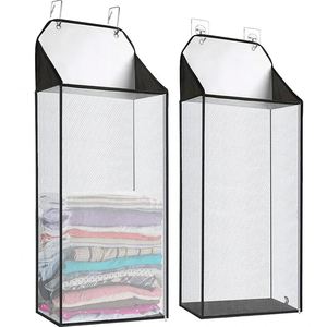 Over the Door Mesh Hanging Closet Organizer and Storage With Dividers Clothes Accessories <b>Shelf</b> for Wardrobe Nursery Cloakroom - Product Image 3