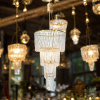 Lustres de plafond pour mariage, acrylique, LED, AC, durables, écologiques, modernes, or, argent, indice de protection IP33, télécommande, multicolores, extérieur