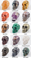 Vente en gros d'artisanat populaire naturel de haute qualité Agate de guérison Géode Quartz rose Crânes de cristal malachite pour décoration de Noël