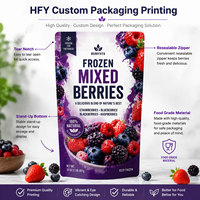 Sachet d'emballage alimentaire en plastique vertical personnalisé pour fruits et légumes lyophilisés, mélange de baies et de fruits