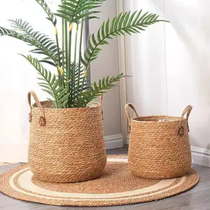 seagrass woven table container home storage basket
