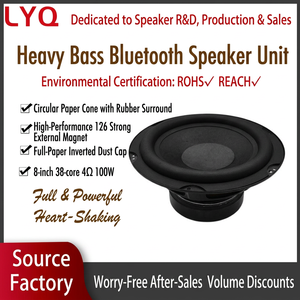 Borde de goma de papel redondo de 8 pulgadas Tapa cóncava inversa de papel completo Altavoz subwoofer de 38 núcleos 4 ohmios 100 vatios 126 imanes - Product Image 1