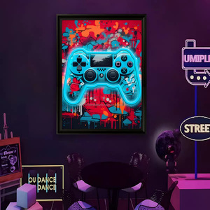 Gamepad LED picture frame neon indoor hanging <b>wall</b> decoration luminous hanging painting USB powered <b>dimmable</b> ambient <b>light</b> 5V - Product Image 5