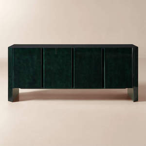 <span class=keywords><strong>Credenza</strong></span> Minimalista Geometrica a Quattro Ante con Ripiani Regolabili, Mobile Moderno per <span class=keywords><strong>Soggiorno</strong></span>, Verde Scuro Laccato Lucido - Product Image 5