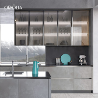 OPPOLIA Meubles de cuisine en bois sur mesure de luxe, ensembles complets, îlot de cuisine en bois massif, armoires modernes