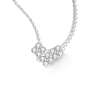 Collier flottant en moissanite GRA VVS micro-pavée 2,5 mm, forme cœur pixel créative et déformable, bijoux en argent 925 plaqué or