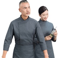 Veste de Cuisine Oem avec Logo Personnalisé, pour Hommes et Femmes, Unisexe, Manches Longues, Uniforme de Cuisinier pour Restaurant, Boulangerie, Café, Traiteur