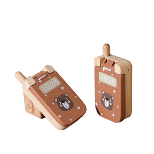 Juguete Educativo para Niños, Teléfono Móvil de Madera con Diseño de Osito, Modelo Realista para el Aprendizaje Temprano y la Enriquecimiento Musical - Product Image 1