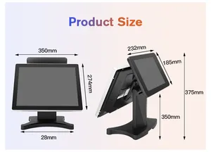 OSCAN OEM 15 pouces écran tactile fenêtres vente au détail ou hôpital moderne double écran pos terminal ordinateur