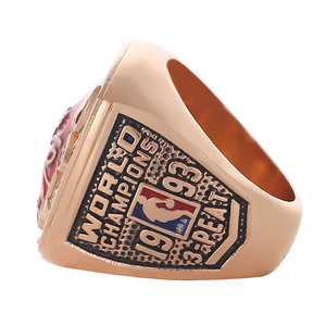 Vente directe usine – Collection de bagues commémoratives plaquées or en alliage, modèle Championnat Bull <span class=keywords><strong>Jordan</strong></span> 1993, style tendance - Product Image 4