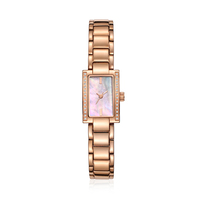 Montre analogique à quartz MIYOTA pour femme en acier inoxydable 316L, carrée, tendance, résistante à l'eau 3BAR, fermoir papillon, moderne et élégante