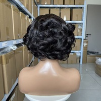 Perruque Bob 14A, Lace Front 5x5, Marron Élastique et Volumineux, Sans Lacet, Courte Bouclée Naturelle, Accessoire Cheveux Courts