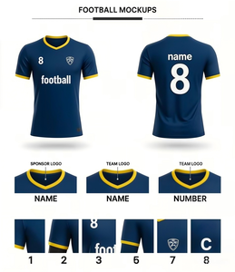 Jersey Sepak Bola Sublimasi Panas Terlaris  Kaos Pertandingan Tandang Berkualitas Tinggi untuk Penggemar Klub Sepak Bola - Product Image 5