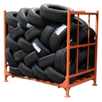 Étagères de stockage de pneus pliantes en acier, palettes empilables, supports pour pneus de camions et de bus
