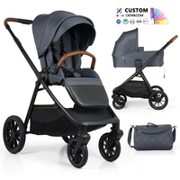 Poussette Bébé Pliable de Voyage 2-en-1 avec Siège Réversible (Assis ou Allongé) et Siège Large – Vente en Gros