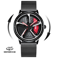 Montre de voiture 3D, montre de jante de voiture, montres de jante, montres de disque de frein, montres de tableau de bord pour hommes