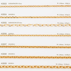 สร้อยคอสายแบนสีทอง18K 14K 10K ทำจากแฟชั่นสไตล์ญี่ปุ่นสีทอง10K 18K - Product Image 6