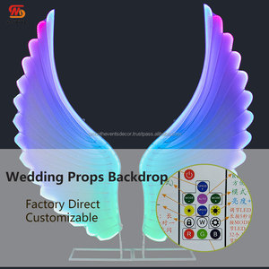 SMOOTH Luxury Wedding <b>Backdrop</b> LED Wings Shaped Glowing <b>Backdrop</b> <b>Stand</b> RGB Light Metal <b>Backdrop</b> <b>Stand</b> - Product Image 4