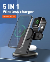 LDNIO WL02 Station de Recharge Automatique Magnétique sans Fil 3 en 1 Pliable à Charge Rapide