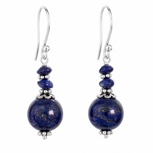 Orecchini pendenti vintage con perline blu, accessori da donna - Product Image 6