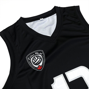 Uniformes de voleibol de equipo personalizados Camiseta sin mangas de malla de secado rápido Camiseta de voleibol negra - Product Image 3