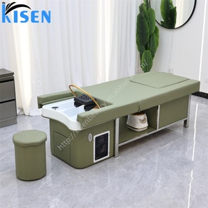 KISEN Hot Sale Electric Adjustable <b>Backrest</b> Shampoo <b>Bed</b> Luxury Shampoo Chair with Hair Washing Basin <b>for</b> Pedicure Foot Spa - Product Image 5