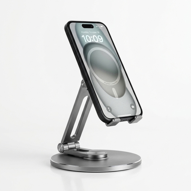 Ultra Thin Foldable Magnetic Phone Stand 360 Degree Rotating Aluminum Alloy Desk Holder for iPhone