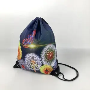 Custom LOGO Drawstring Backpacks Plastic Bag White Rope Handle Travel Sports Backpack Bags with Own Printed Logo