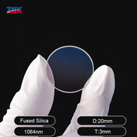 Lensa Pelindung Laser Baru ZNK Kuarsa Silika Fusi Transmisi Tinggi Ukuran D18/D20 untuk Mesin Pengelasan & Pemotongan Laser Serat