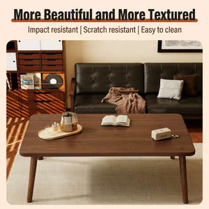 Modern Metal Coffee Table with Thick Tabletop and Reinforced <b>Legs</b> Space Saving Design for Living Room - Product Image 3
