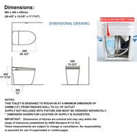 Ovs ETL CUPC Articles Sanitaires Toilettes Automatiques Bidet Séchage à l'Air Salle de Bain WC Intelligent Connecté avec Télécommande