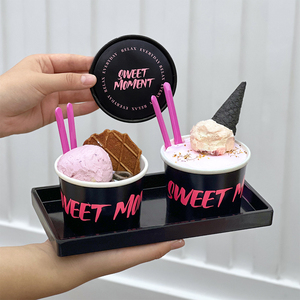 Tùy Chỉnh Có Thể Tái Chế Kích Thước Nhỏ Kem Bồn Tường Đơn Kraft Thân Thiện Với Môi Phân Hủy Sinh Học In Thiết Kế Ice Cream Cup Bao Bì - Product Image 5