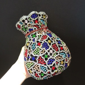 <span class=keywords><strong>Pochette</strong></span> en <span class=keywords><strong>strass</strong></span> scintillante pour la soirée, sac à main décontracté et élégant en métal pour mariages, galas et défilés de mode - Product Image 2