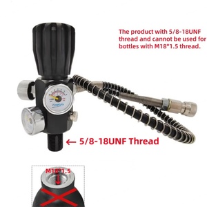 Valve de remplissage de réservoir d'air haute pression 5/8-18UNF 4500Psi en alliage d'aluminium noir, station de remplissage, tuyau PCP amélioré, personnalisable OEM - Product Image 6