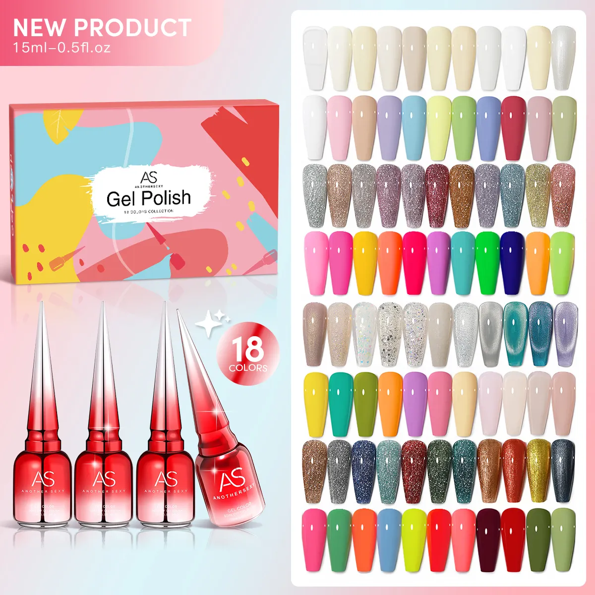 Conjunto de esmalte de unhas em gel UV para unhas, popular com 18 cores, 31 SKU, escolha cor pura, kits de esmalte de unhas em gel branco leitoso neon, atacado