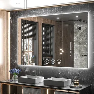 Miroir de salle de bain à led Miroir de bain à capteur tactile intelligent Miroir mural à led Miroir d'hôtel avec lumière led et blue_tooth
