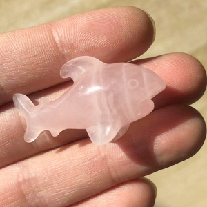 Vente en gros de sculptures d'animaux en pierres précieuses naturelles, mini poisson requin en cristal pour la décoration - Product Image 6