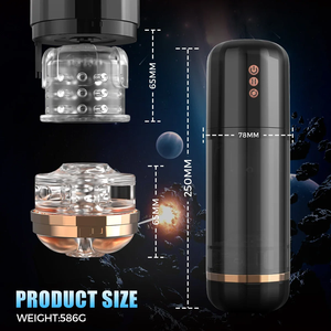 Dispositivo de placer para hombres 3 en 1 Calefacción + 10 modos Vibe + Succión 2 colores Categoría Masturbadores - Product Image 6