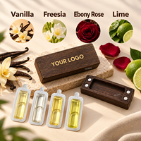 Diffuseur de parfum pour voiture en bois brun avec clip de ventilation, diffuseur magnétique respirant rechargeable pour voiture, parfum agrumes et citron vert